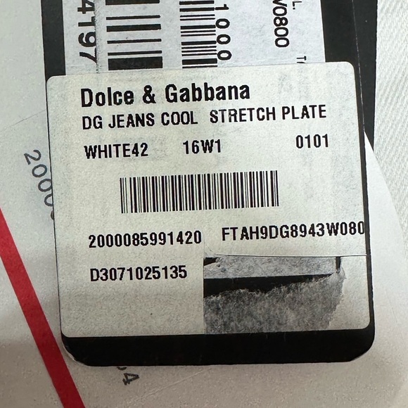 NWT - DOLCE AND GABBANA Denim cool white plate logo Jeans - 42 Italy - 27 size - Picture 4 of 8
